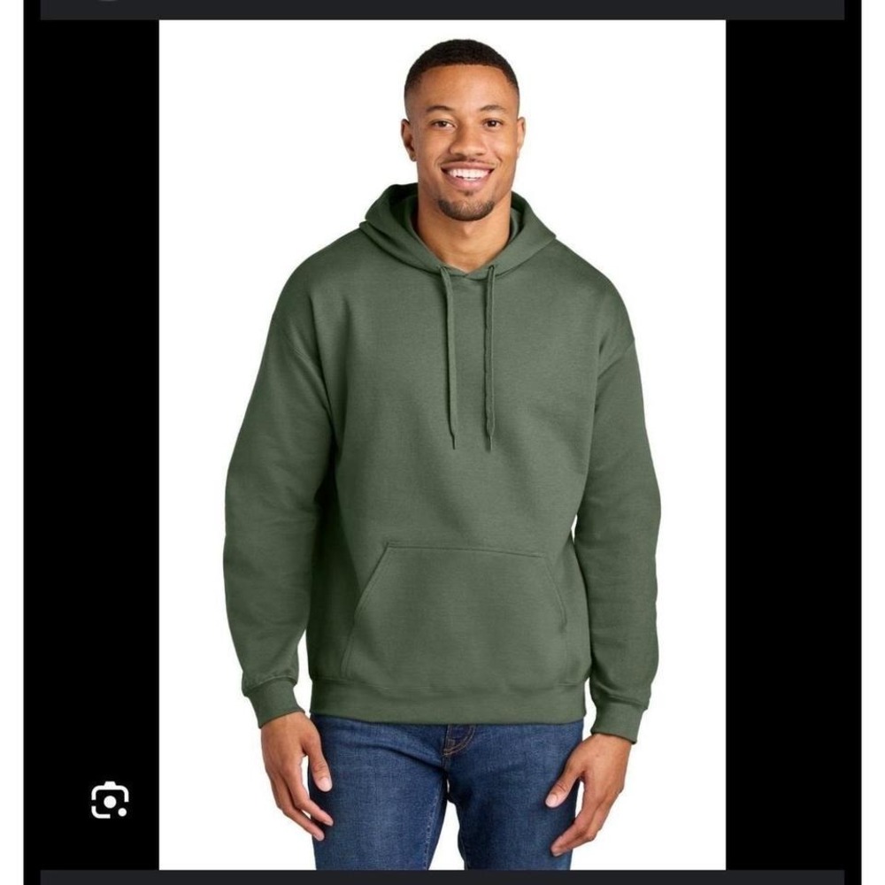 Gildan Heavy Blend Hooded Sweatshirt‎ Green Pullover Hoodie Size M